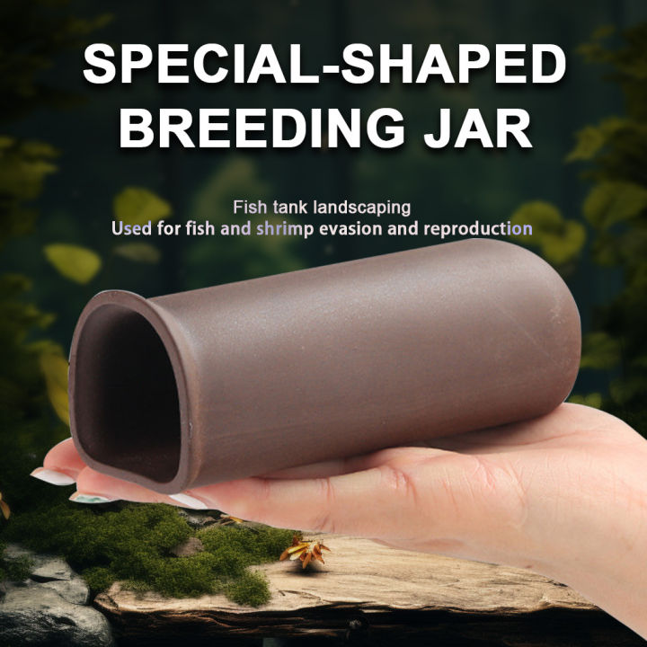 Ceramic Shrimp Shelter Ceramic Aquarium Hideout - Square Fish & Shrimp Cave With Natural Stone Look Ceramic Shrimp Hiding Spot