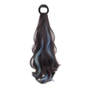 STARGOODS Low Tie Synthetic Wig Ponytail Lightly Natural Pony Tail Hairpiece Sweet Fluffy Long Wavy Curly Ponytail Girls