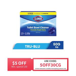 Clorox Tru-Blu Toilet Bowl Cleaner Tablets with Active Bubbles