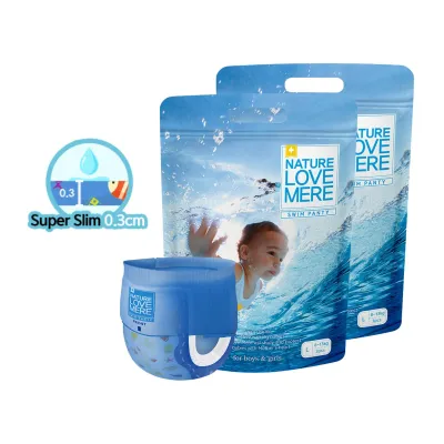 NatureLoveMere - Swimming Diaper Pant for Toddler 6pcs Size L | Hypoallergenic | 0.3mm thickness comfort