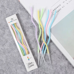 Dinoso Lilin Ulang Tahun Bentuk Spiral Lilin Panjang Kue Lilin Keriting isi 6pcs | Lilin Hiasan kue