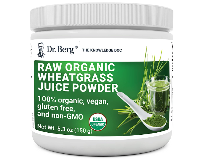 Dr. Berg Organic Raw Wheatgrass Juice Powder ColdPressed Made With