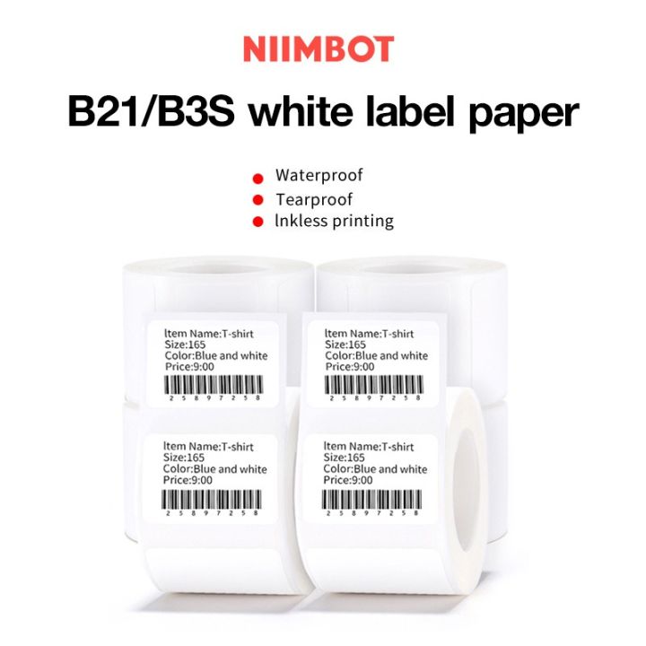 1 roll nimbot B21/B3S thermal machine printing food/clothing/price labels self-adhesive label paper barcode stickers