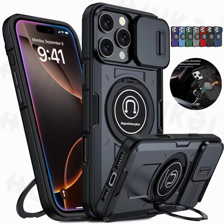 Case For iPhone 16 Pro Max 15 Pro Max 14 Pro 13 12 11 Slide Camera Ring ...