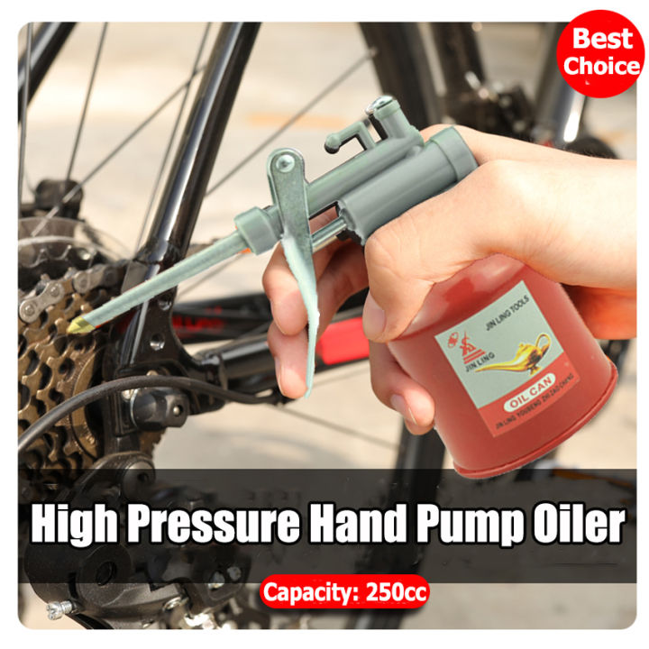 250ml Steel High Pressure Hand Pump Oiler Oil Pot Lubricant Soap Spray