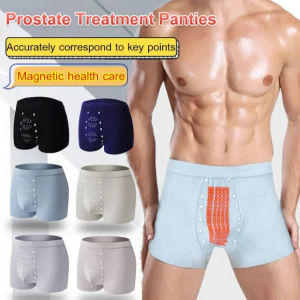 Mens Boxer Briefs Comfortable Underwear Male Prostate Support Breathable Anti-Bacterial Shorts