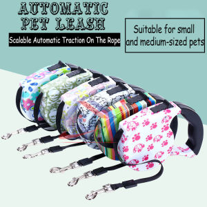 5M One Hand Lock Retractable Dog Leash Automatic Pet Lead Auto Traction Rope Extendable 宠物牵引器 自动伸缩牵引绳 小中型犬猫 多色可选 耐用防缠绕