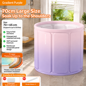 Foldable Adult Soaking Bathtub | Portable Tub 7-Layer Heat Insulation Stable Support Space Saving