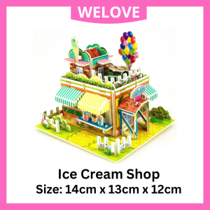 3D Paper Craft Puzzle STEAM Shop Collection for Kid Adult Gift Education Display Ice Cream Car Pet Shop