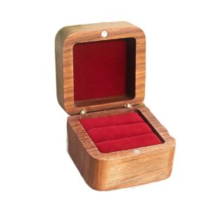 GENENIC Sang trọng Giá đỡ nhẫn gỗ hình càng cua 1/2 khe cắm Hình vuông Hộp đựng trang sức Di động Đựng đồ Hộp Trưng Bày Nhẫn Cặp đôi
