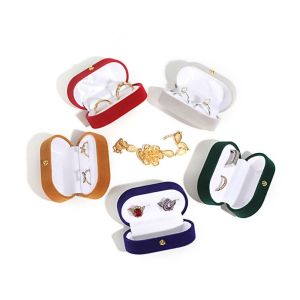 GHFHD Velvet Finger Ring Box Jewelry Storage Box Engagement Ring Couple Rings Holder Fashion Mini Wedding Ring Case Engagement