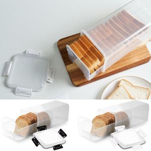 ECOCOKU พลาสติกทำจากพลาสติก กล่องถนอมขนมปัง พร้อมฝาปิดผนึก ที่ปิดสนิท กล่องใส่ขนมปังปิ้ง ประหยัดขนมปัง ใสสะอาด ที่วางขนมปังแซนวิช สำหรับห้องครัว