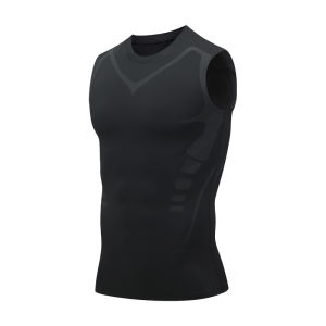 Men Ice-Silk Slimming Vest Ionic Shaping Vest Body Shaper Compression Shirts Tank Top Tummy Control Sleeveles Fitness Shirts