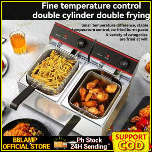 Boston Home Double Deep Fryer Electric Stainless Steel Deep Oil Fryer Machine Dual Tank 20Liters / (10Liters+10Liters)