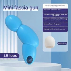 นนวดกล้ามเนื้อแบบพกพา Mini 6 ระดับ พร้อมซิลิโคนนุ่มเสียงเงียบ Mini Massage Gun นวดไหล่คอ หลัง แขน ขา เครื่องนวดไฟฟ้า