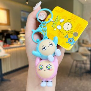 COLOO Cute Eggy Party Keychain Cartoon Anime Games Eggy Party Bag Pendant Creative Kawaii Eggy Party Figure Doll for Kids Gift