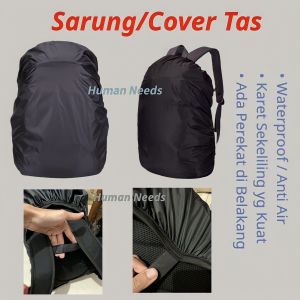 Sarung Tas Ransel Waterproof ada Perekat di Belakang/Cover Bag Punggung Anti Air/Penutup Tas Ransel