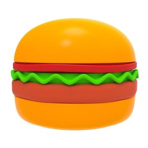 ชามให้อาหารสุนัขฐานกันลื่นสำหรับสุนัขและแมวขนาดเล็กชามรูปแฮมเบอร์เกอร์น่ารักสำหรับสุนัขและแมวขนาดเล็ก