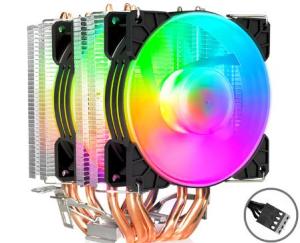 ซิ้งค์พัดลมCPU6ท่อrgb เย็นเงียบไฟสวย Intel1200/1700/ 2011/X79/X99/775/1151/1150/1155/1156 /AMD/AM4/AM3/Am3+/FM1/FM2/FM2+/i3/i5/i7/ryzen/fx/x4