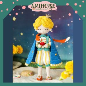 Búp bê Hoàng Tử Bé bằng len móc handmade – Búp bê len cao cấp 100% cotton – Quà tặng cho bé trai – Ami House