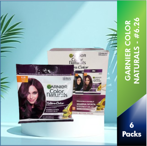 【Pack of 6】 #6.26 Plum Red - Garnier Hair Color Naturals Ultra Color SACHET Hair Dye