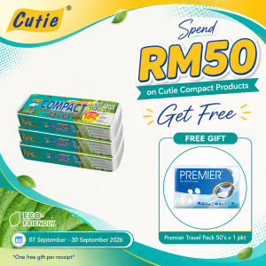 Cutie Compact 3 PLY (GREEN) Toilet Rolls (330s x 30)