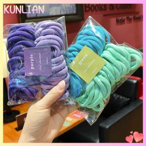 [KUNLIAN] 50pcs Set Elastic Hair Bands Girls Hair Accessories Colorful Nylon Headband Kids Scrunchie Gift