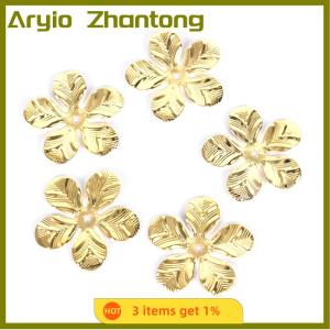 Aryio 50Pcs Set Vintage Metal Flower Filigree Slice Charms Jewelry DIY Craft Findings