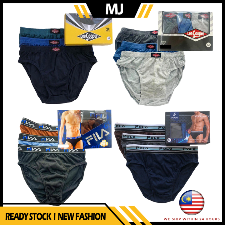 MJF [ 3HELAI = 1 BOX ] ( HARGA BORONG ) FILA MEN BRIEF UNDERWEAR SELUAR ...