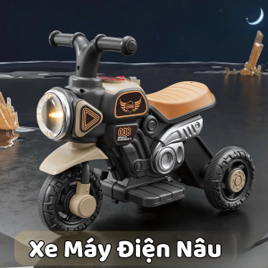 Xe Mô Tô Điện Trẻ Em 3 Bánh - Có Đèn LED Và Nhạc / Xe Máy Điện Pin Sạc Dung Lượng Cao