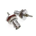 Brass BNC Female 75ohm 50ohm Crimp Connector BNC Female Bulkhead Jack Mount Connector Waterproof for RG316 RG 174 RG58 RG142 RG400 LMR195 LMR100 Q9 female Cable RF Connector Coaxial Cable. 
