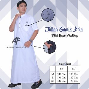 Jubah Gamis Pria Remaja Dewasa Lengan Pendek Model Kancing Sultan- Jubah Pria - Gamis Laki Laki