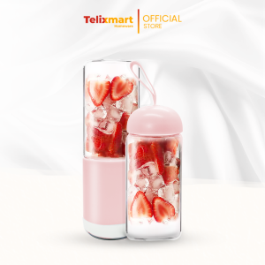 DoraHomi blender portabel mini juicer portable dengan gelas kaca 6 mata pisau 420ml motor kuat