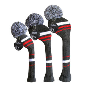 Scott Edward Golf Head Cover Set 3PcsAcrylic YarnMisprint Grey Alert Pink TwillBallWhite/Red SpiderDark Blue AlertDark Blue CombinationsSuitable for DriversFairway and HybridIndividualized Looking and Washable