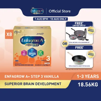 [Bundle of 8] Enfagrow A+ Step 3 (1Y+) Vanilla Milk Formula Powder (2.32kg x 8)
