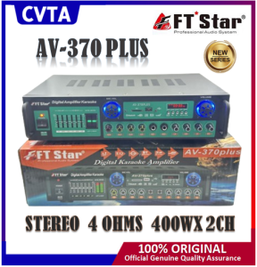 FT Star AV-370 PLUS Professional Mixing Amplifier Stereo 4 Ohms 400Wx2 With Equalizer BT/FM/USB/SD