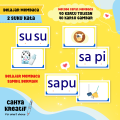 Flashcard BELAJAR MEMBACA 2 SUKU KATA/ BERMAIN dan MEMBACA (80 KARTU) Banyak Bangeet. 