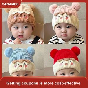 【CANAMEK】 Bé Bobble Hat Cap trẻ em Pom Pom Beanies Mũ trẻ sơ sinh nắp ca-pô Phụ kiện cho bé gái bé trai 1-3years