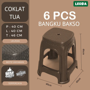 LEORA Kursi Baso Bangku Baso  Kursi Plastik JUMBO Bangku Plastik Rotan Anyam Kursi Taman