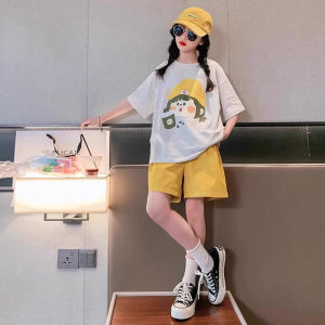 (18kg-50kg)Bộ đồ đồ bộ cộc tay bé gái đồ bộ cho bé gái mùa hè quần áo mùa hè cho bé gái mẫu Mèo size 18-50kg chất liệu cotton thoáng mát