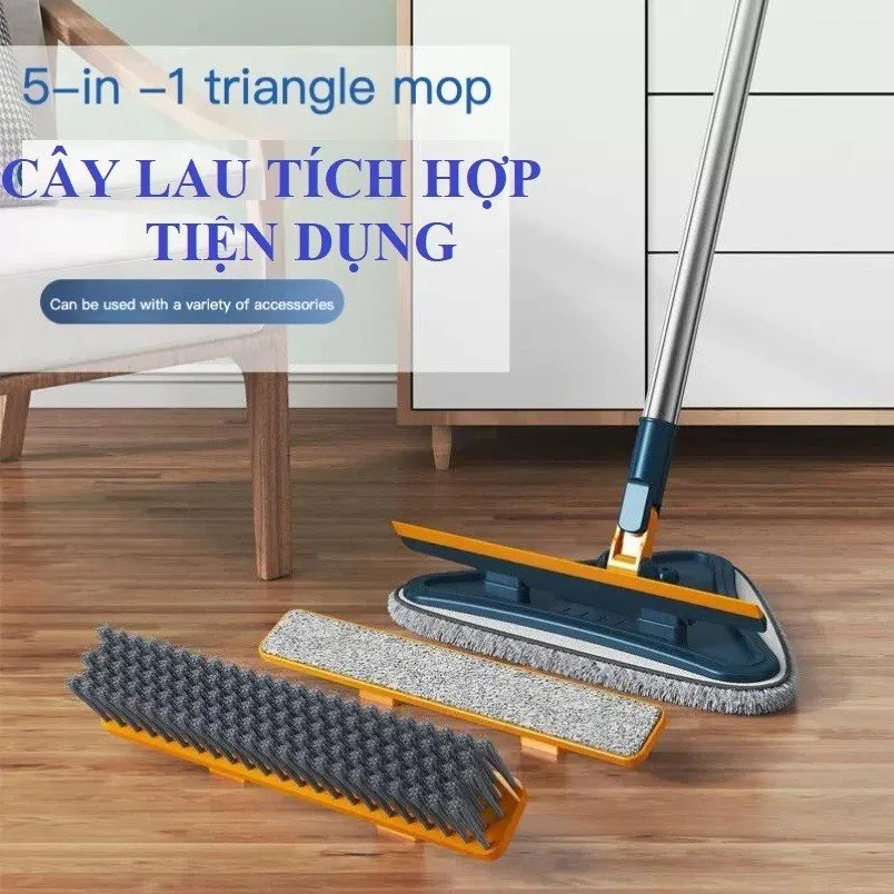 Cây lau tường trần nhà 5in1, chổi lau kính đa năng hình tam giác ...