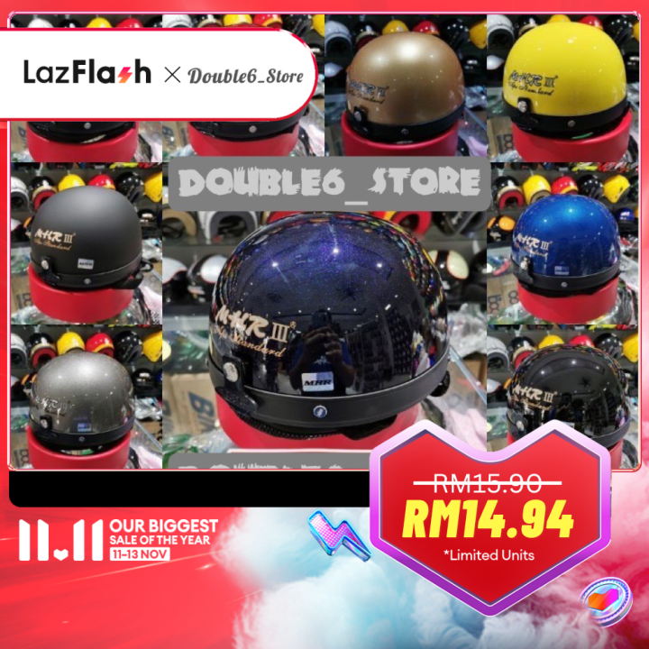 MHR III 👍JAMIN 100% ORIGINAL👍 MHR STENG KURA HALF CUT HELMET ...
