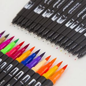 Spidol Mewarnai Art Watercolor Pulpen Multifungsi 2-in-1 dengan Dual Tip Spidol dan Pulpen Berwarna-warni