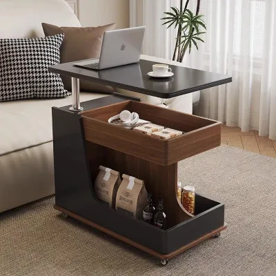 Multi-Functional Coffee Table with Lift Storage & Trolley Design Modern Adjustable Side Table