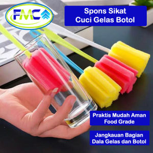Sikat Botol Minum Susu Bayi Panjang Spons Busa Cuci Tongkat Per 2pcs Sponge Pembersih Cucian Gelas Cangkir Serbaguna