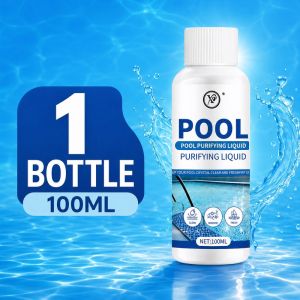 Pool Purifying Liquid 100ml Swimming Pool Water Clarifier Cloudy Water Treatment Pool Cleaner Water Care Solution for Home Outdoor Pool Maintenance