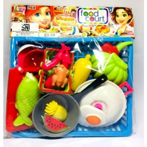Mainan Anak Perempuan Cooking Set Masak-Masakan Telur Ikan Sayur Buah