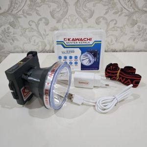 Spek Sultan Senter kepala KAWACHI SENTER KEPALA SLIM 45W/ DIMMER/ BATERAI POLIMER 8000MAH/ INDIKATOR/ LL 445D (KAWACHI HEAD LAMPS)
