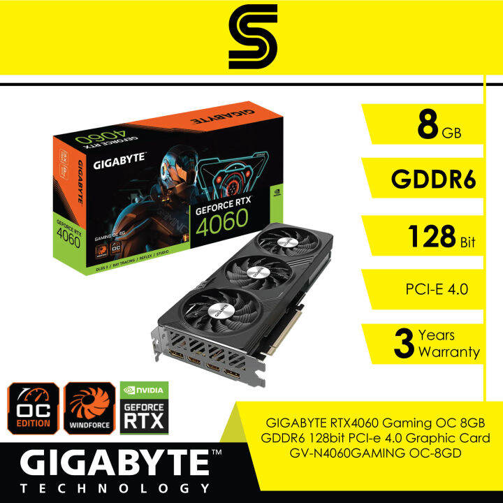 GIGABYTE GeForce RTX­­4060 Gaming OC 8G GDDR6 (GV-N4060GAMING OC-8GD ...