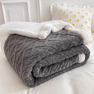 Wool Blanket Double Sided Super Soft Fluffy Thick Multi-Purpose Blanket Bed Cover For Living Room Sofa Cover Nap Blanket